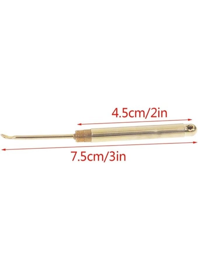My souq store:Metal Earwax Removal Tool with Protective Case - Gold-Tone Reusable Ear Pick - Image 2